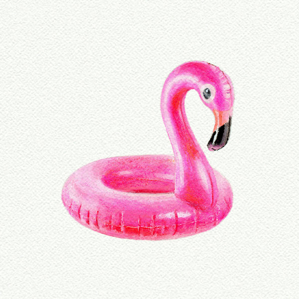 Pink Flamingo Pool Float Print