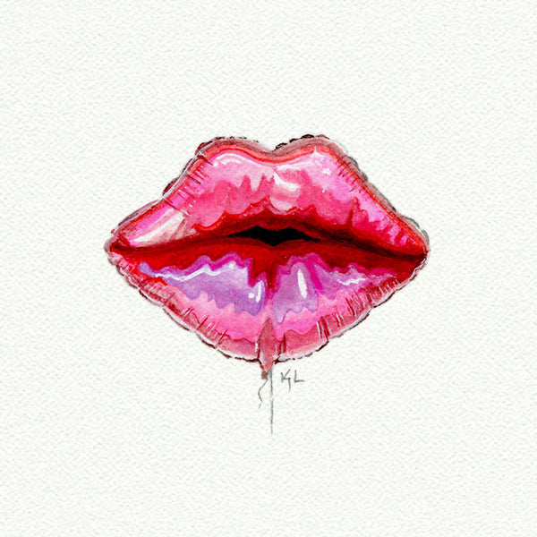 Lip Kiss Mylar Balloon - Open Edition