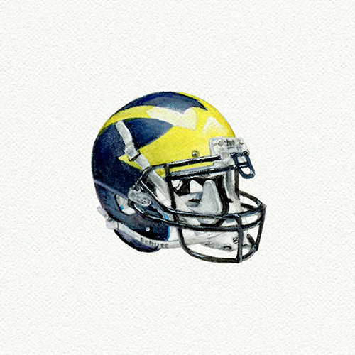 5x5 football helmet Michigan Football Helmet | karen libecap miniature painting – Karen Libecap