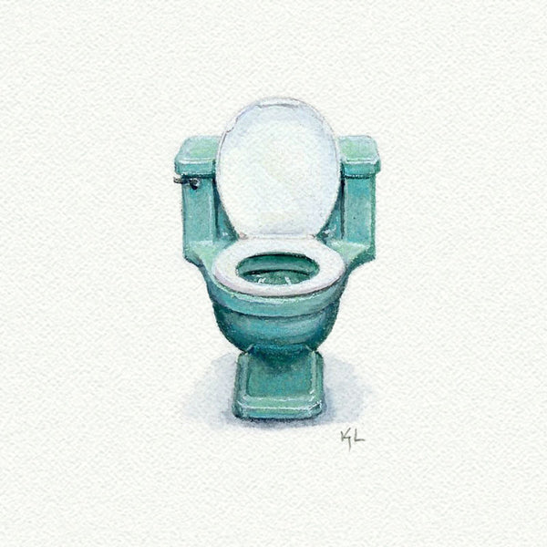 Vintage Toilet Commode Green - Open Edition