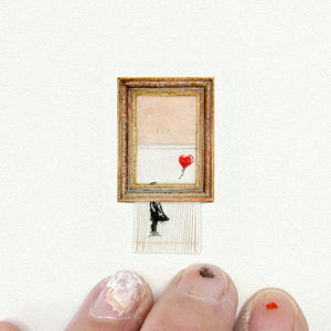 Banksy Girl with Balloon Miniature Watercolor Art Print