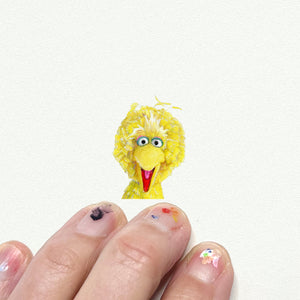 Big Bird miniature watercolor art print