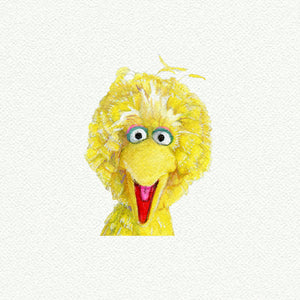 Big Bird miniature watercolor art print