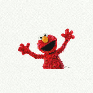Elmo Miniature Watercolor art Print - Open Edition
