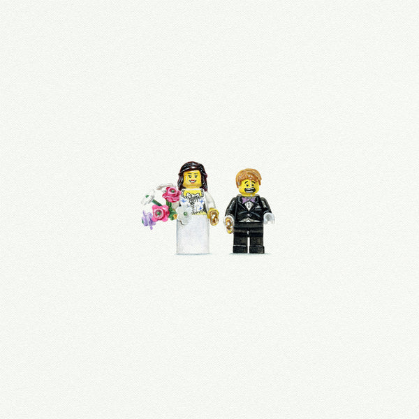 Lego Bride and Groom with Flowers