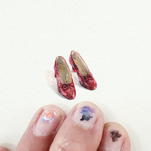 Ruby Slippers Wizard of Oz Miniature Watercolor Art Print